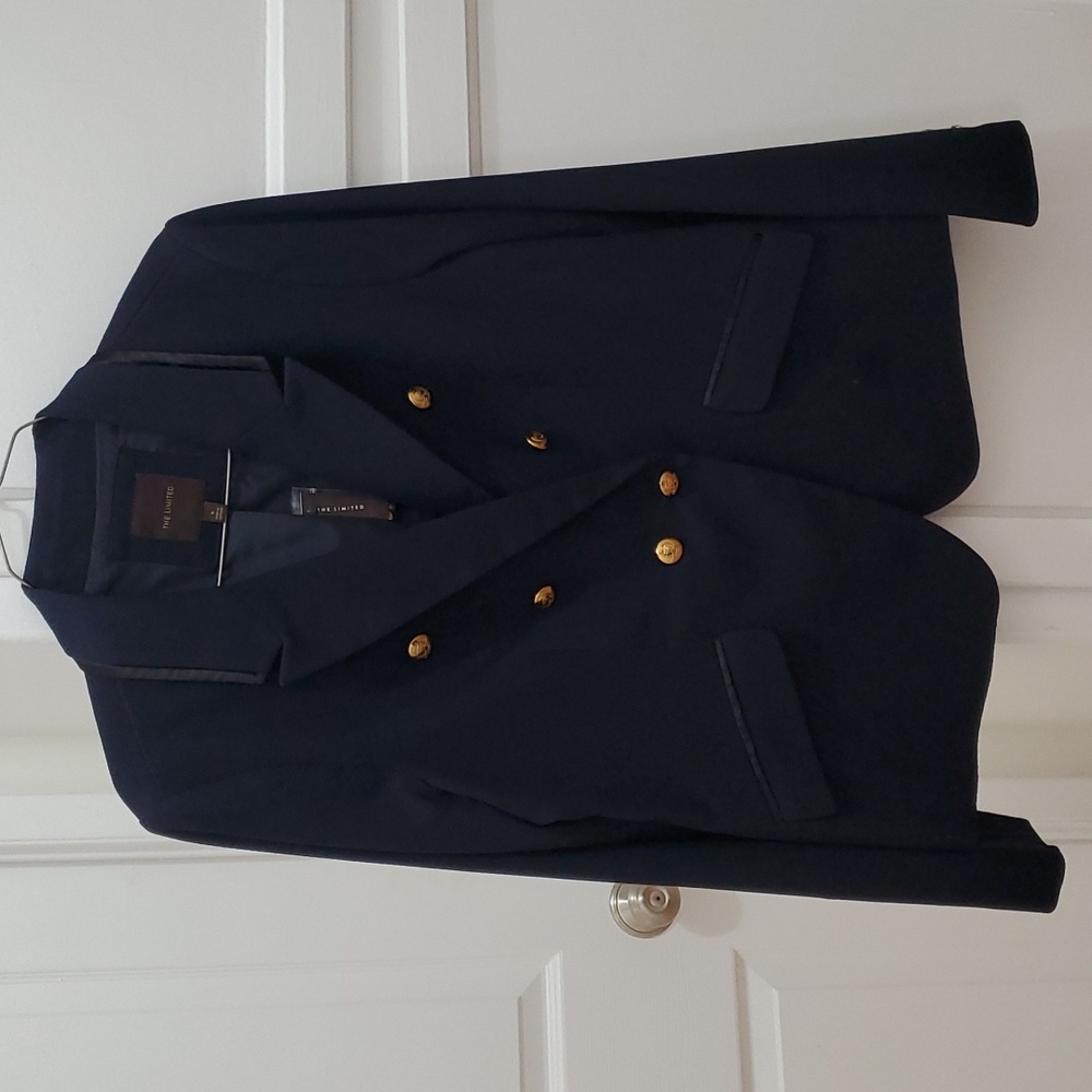 Navy Gold Buttoned Coat